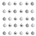 Holiday Christmas 30 Count 2.5" Shatterproof Ornament Set with Re-Useable Storage Container