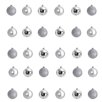 Holiday Christmas 30 Count 2.5" Shatterproof Ornament Set with Re-Useable Storage Container