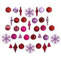 Holiday Deluxe Shatterproof, 50 Count Christmas Tree Ornament Box Set, Re-Useable Container