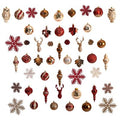 Holiday Deluxe Shatterproof, 52 Count Christmas Tree Ornament Box Set, Re-Useable Container