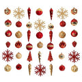 Holiday Deluxe Shatterproof, 52 Count Christmas Tree Ornament Box Set, Re-Useable Container