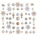 Holiday Deluxe Shatterproof, 81 Count Christmas Tree Ornament Box Set, Re-Useable Container
