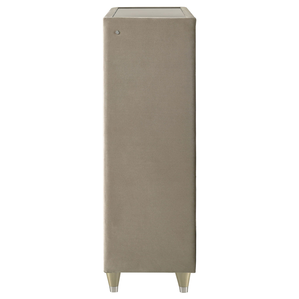 Lorient 5-drawer LED Chest of Drawers Ivory and Camel