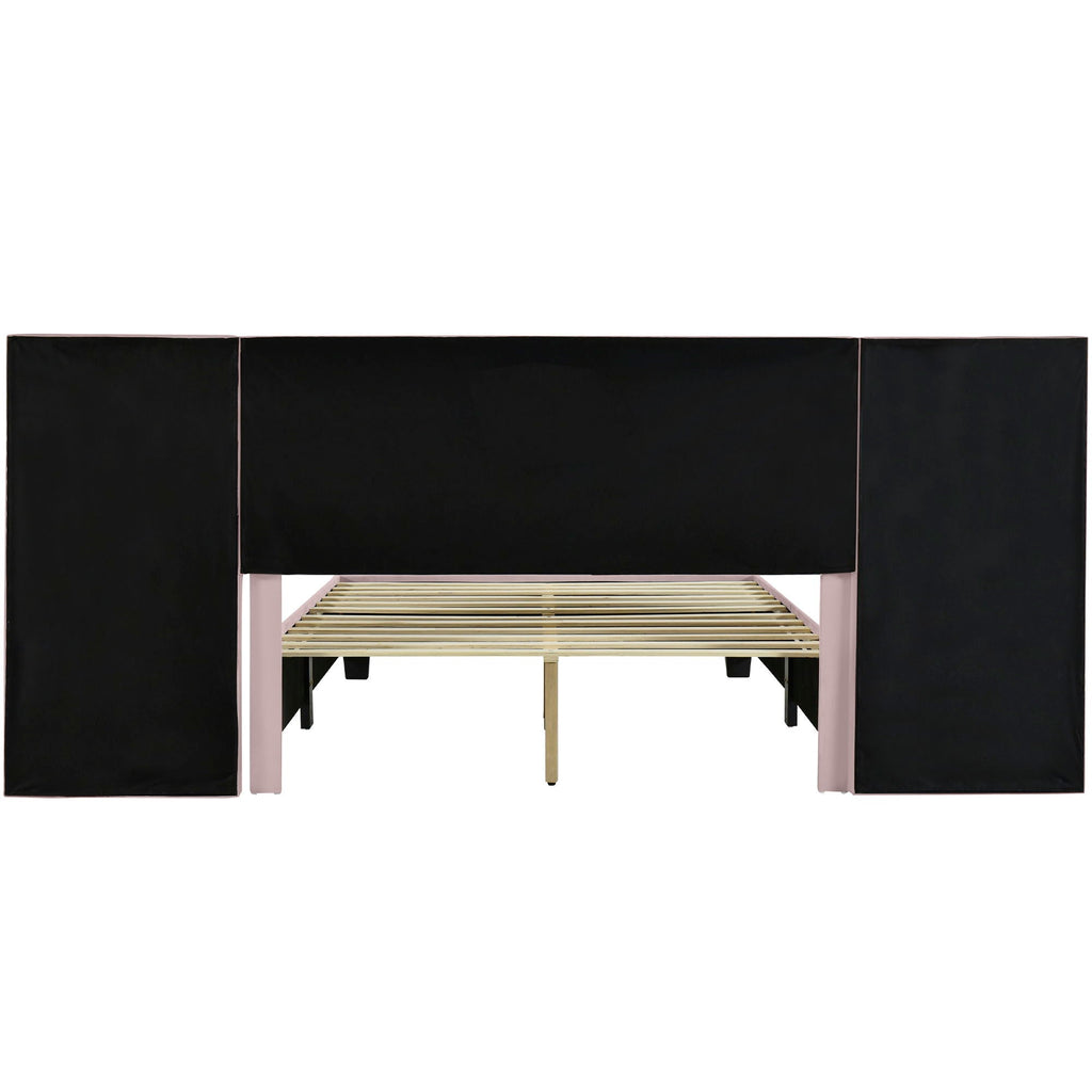 Upholstered Platform Bed With Big Headboard