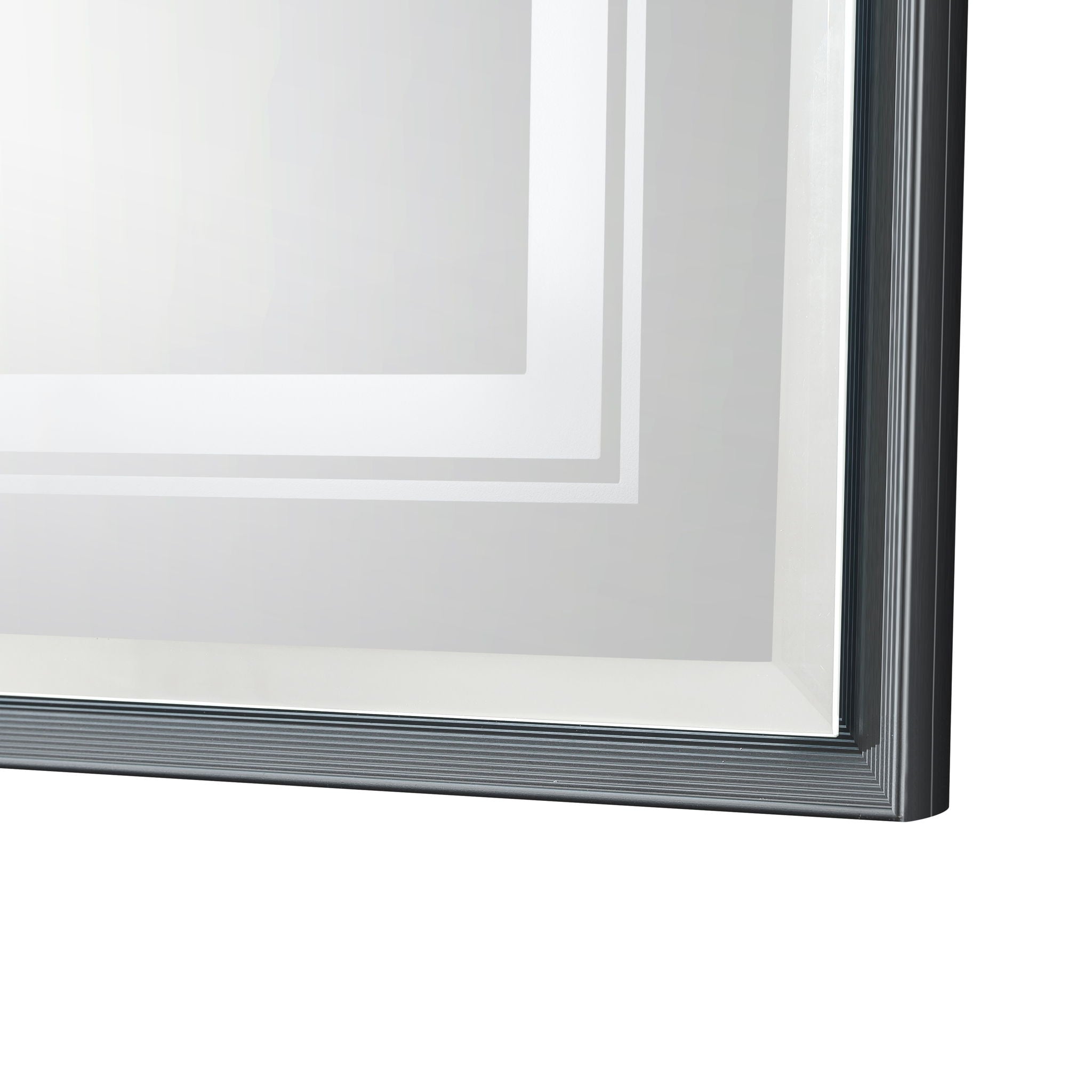 LED Bathroom Beveled Mirror, 3000 - 6000K Gradient Front And Backlit LED Mirror For Bathroom, 3 Colors Dimmable, Ip54 Enhanced Anti Fog