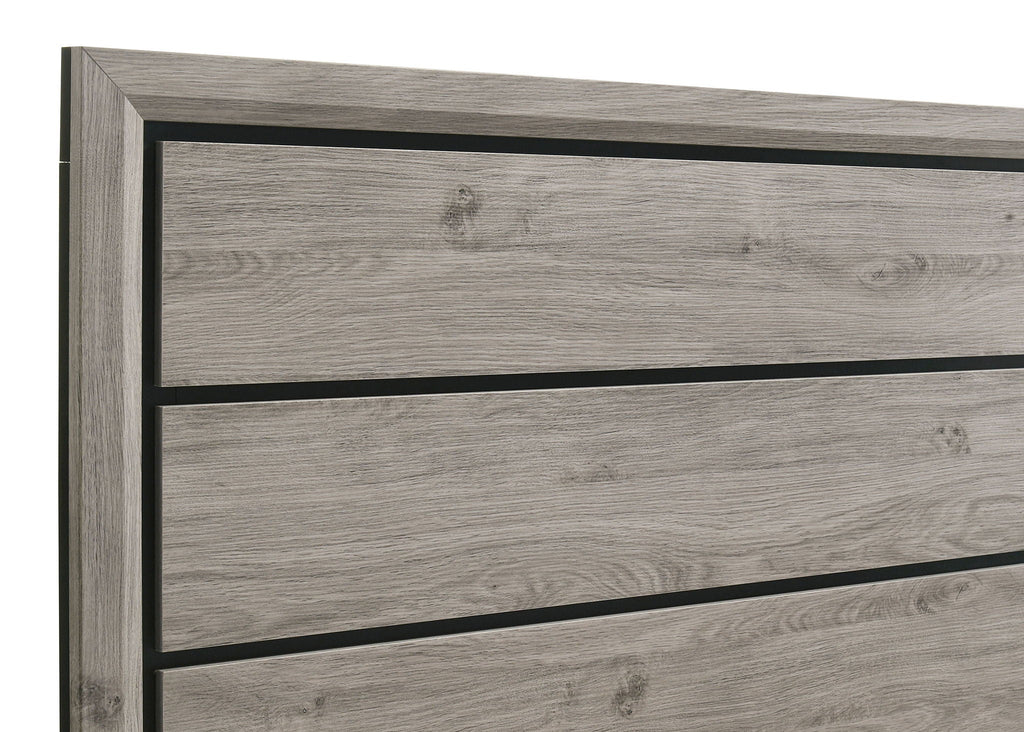 Valen Wood Full Panel Bed Light Taupe