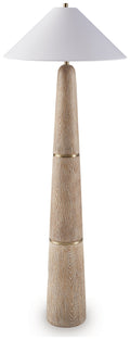 Gasparleigh - Poly Floor Lamp - Brown / Gold Finish