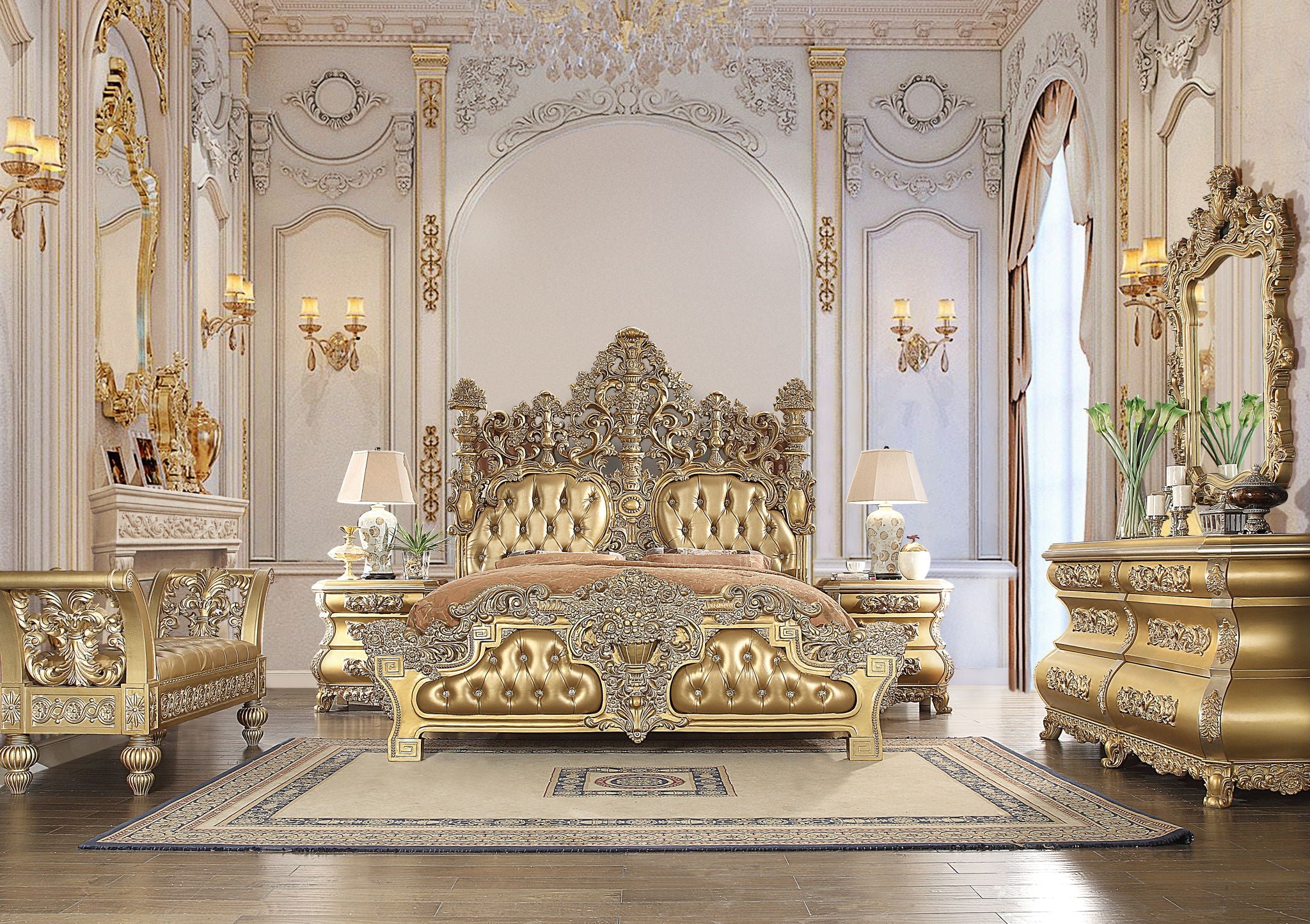 Seville - Nightstand - Gold