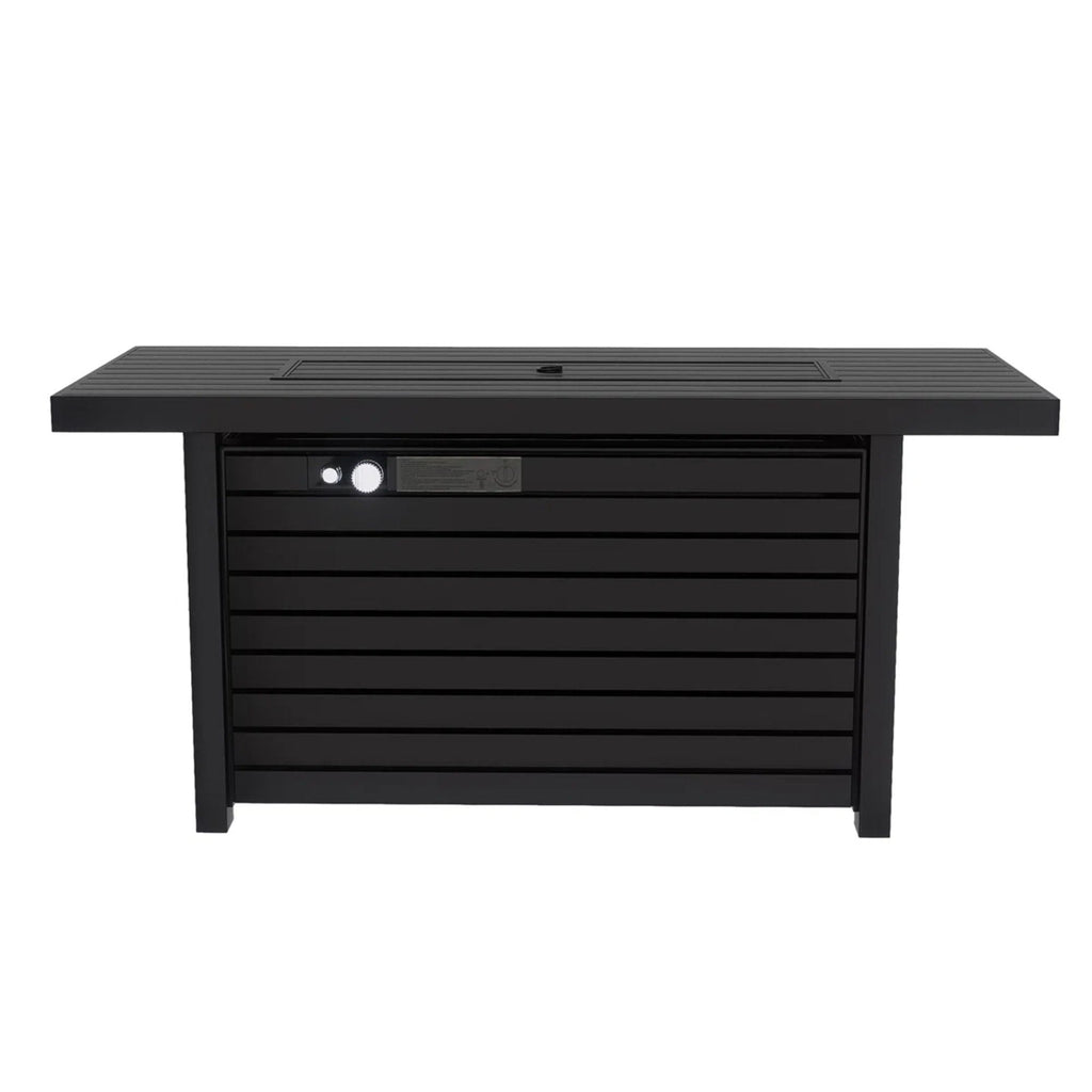 Outdoor Fire Pit Table & Lid - Black