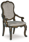 Maylee - Dining Upholstered Arm Chair (Set of 2) - Dark Brown