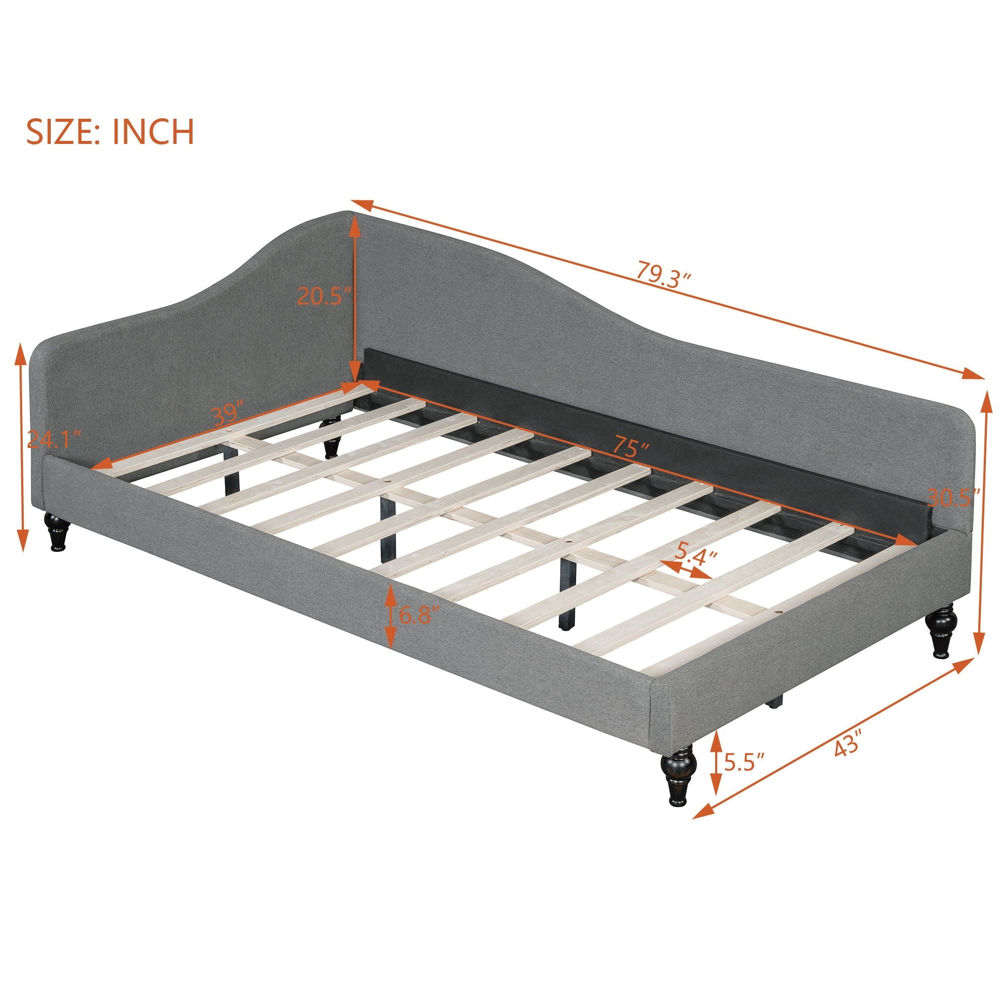 Modern L Shaped Daybed With Legs