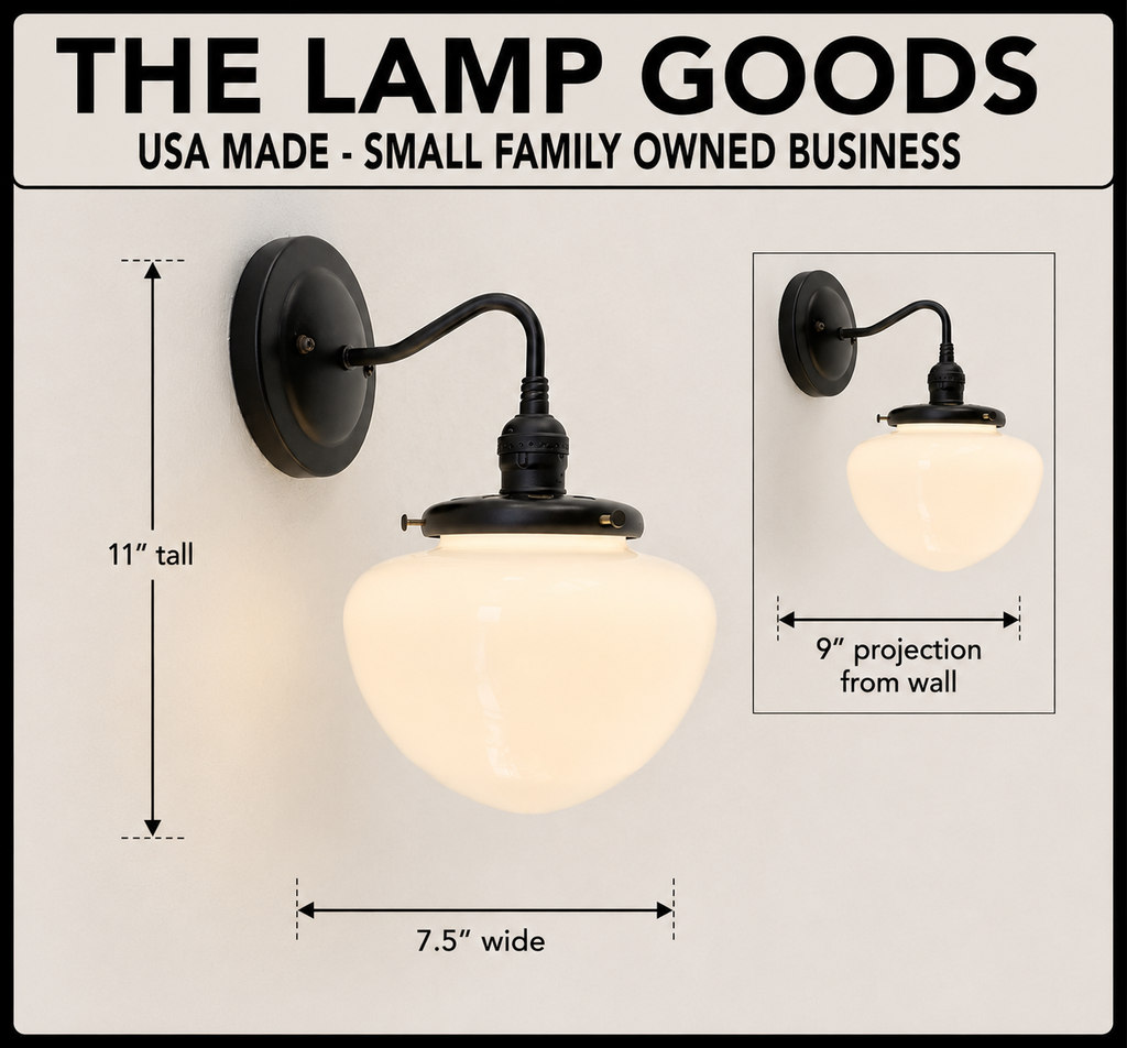 Opal Mushroom Schoolhouse Wall Sconce Light