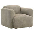 Dorset Fabric Upholstered Round Track Arm Accent Chair Brown