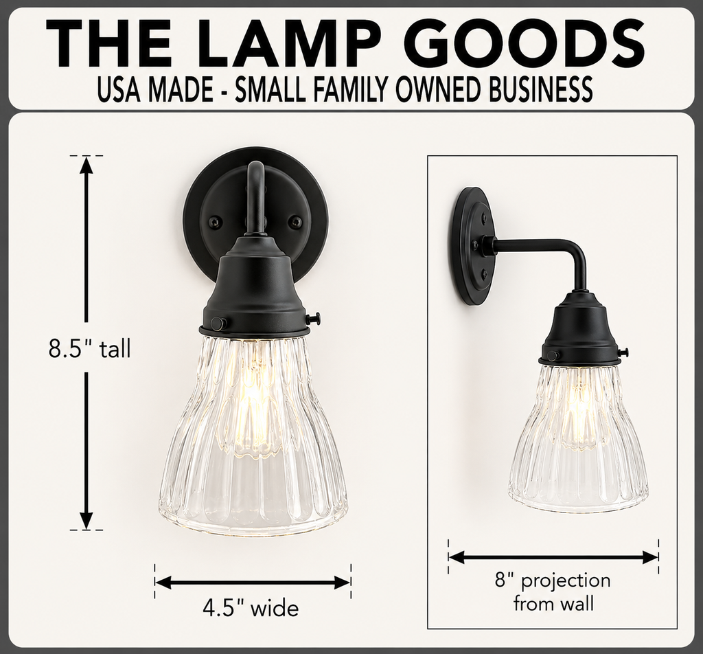 Thick Holophane Clear Glass Wall Sconce or Pendant Light