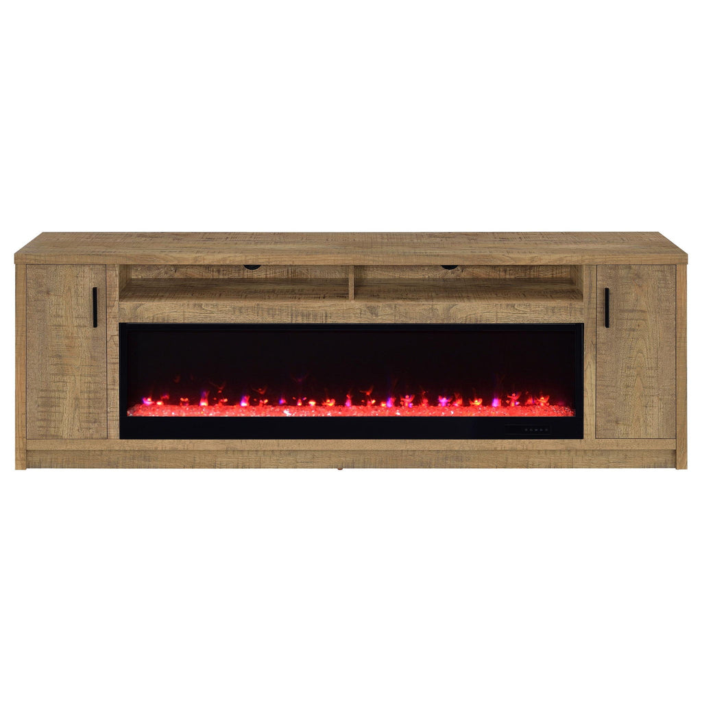 Eddy 79-inch 2-door TV Stand Fireplace Media Console Mango