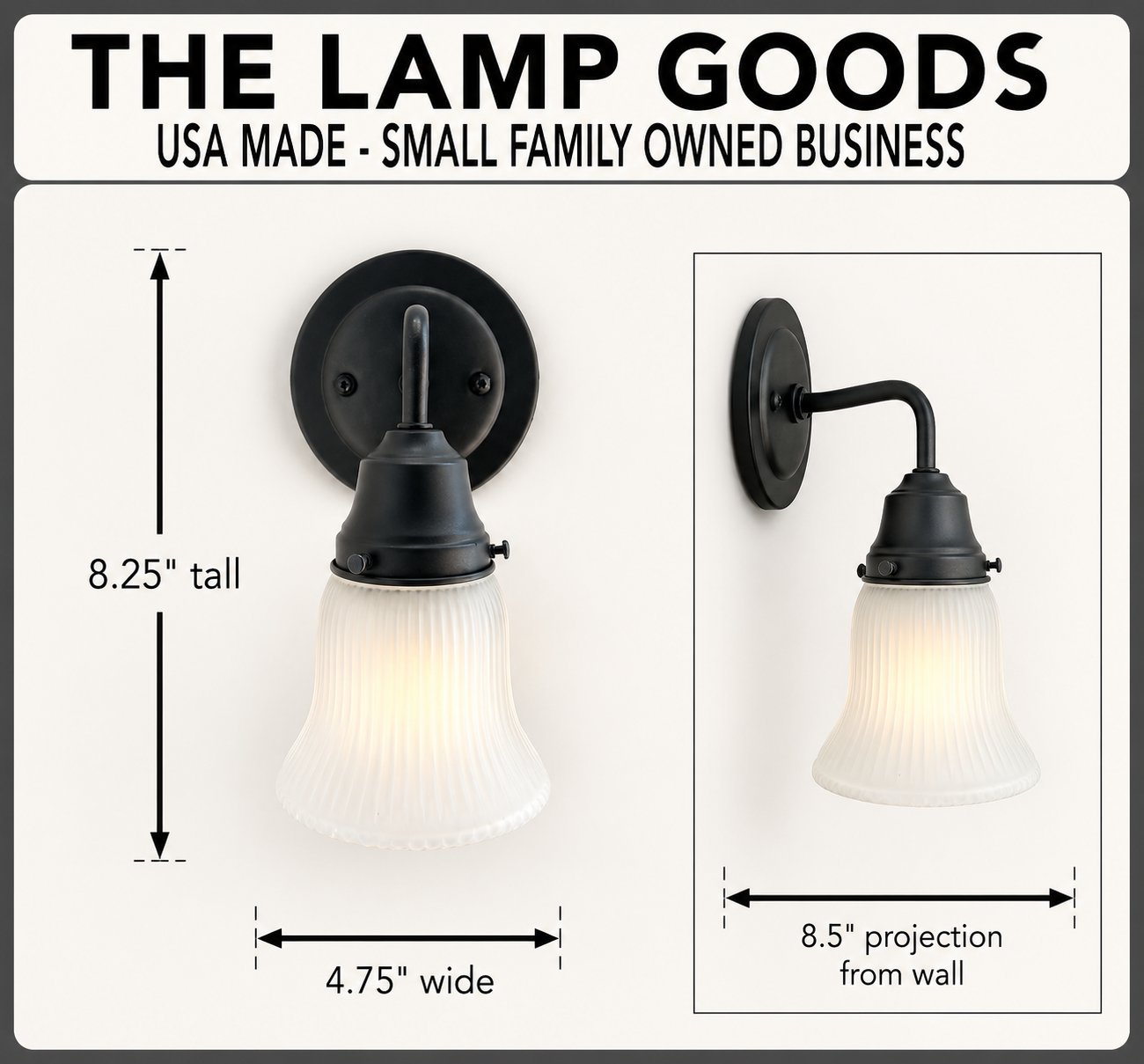 Frosted Bell-Shaped Holophane Glass Wall Sconce or Pendant Light