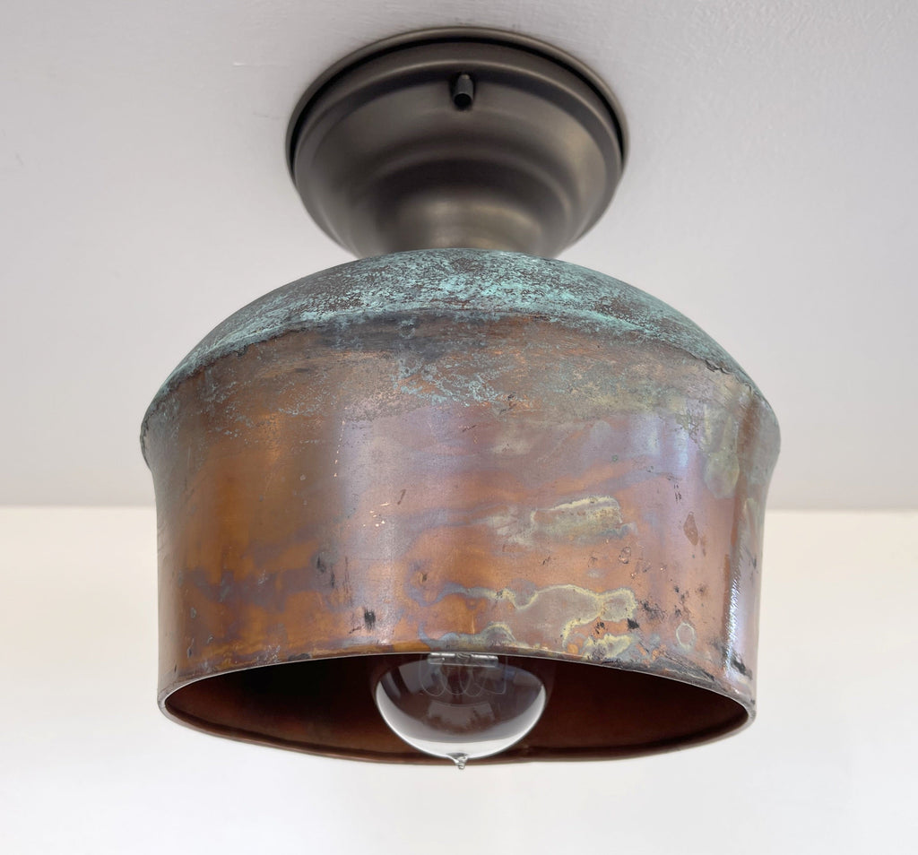 Handcrafted Copper Farmhouse Ceiling Light | 8.5" Flush Mount