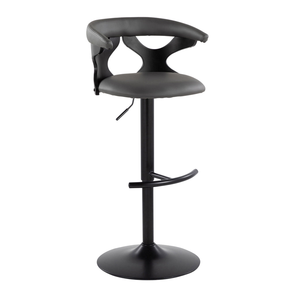 Gardenia - Contemporary Adjustable Barstool With Swivel With Rounded T Footrest (Set of 2)