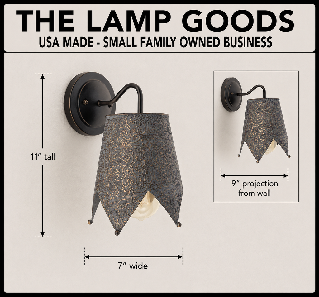 Jubilant Ornate Copper Wall Sconce Light Fixture