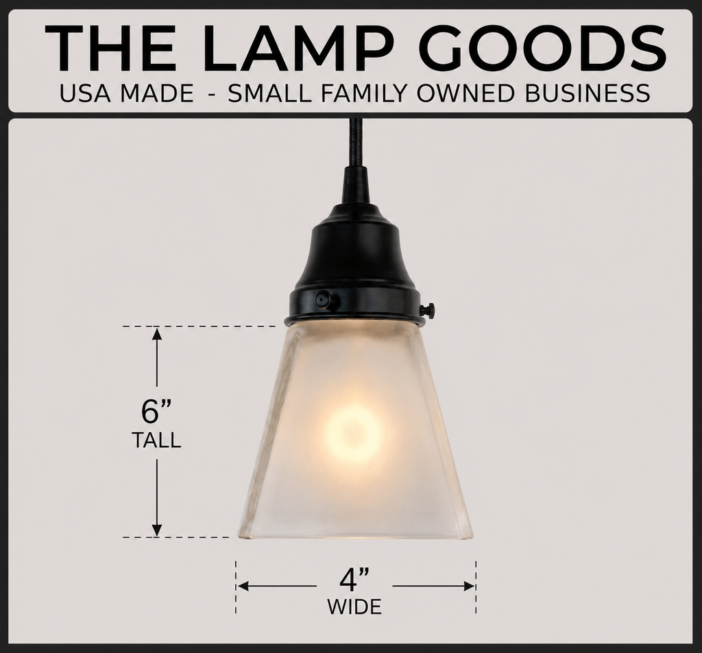 Vintage Frosted SQUARE 1960's PENDANT Light