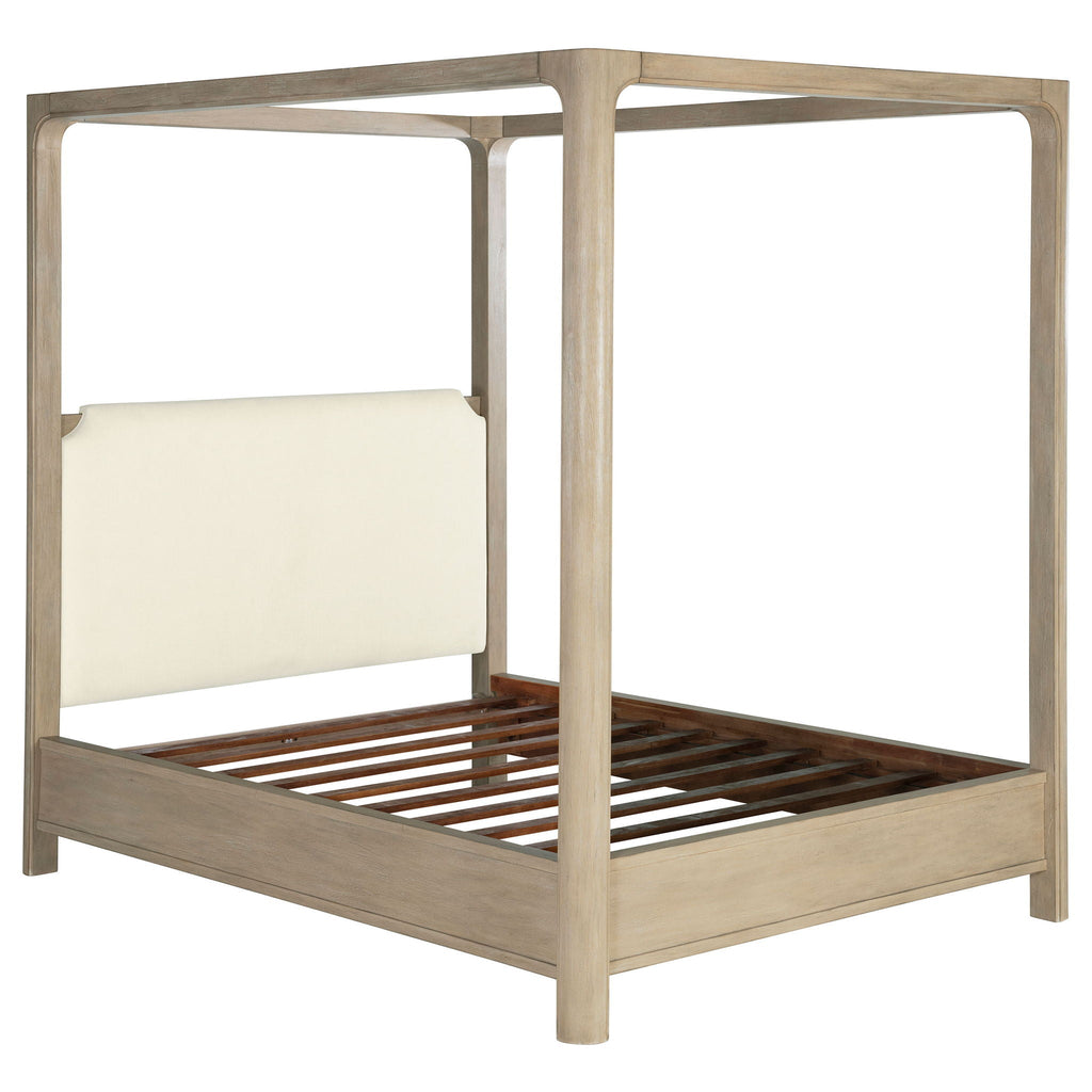 Solano 85-inch California King Canopy Bed Weathered Mango