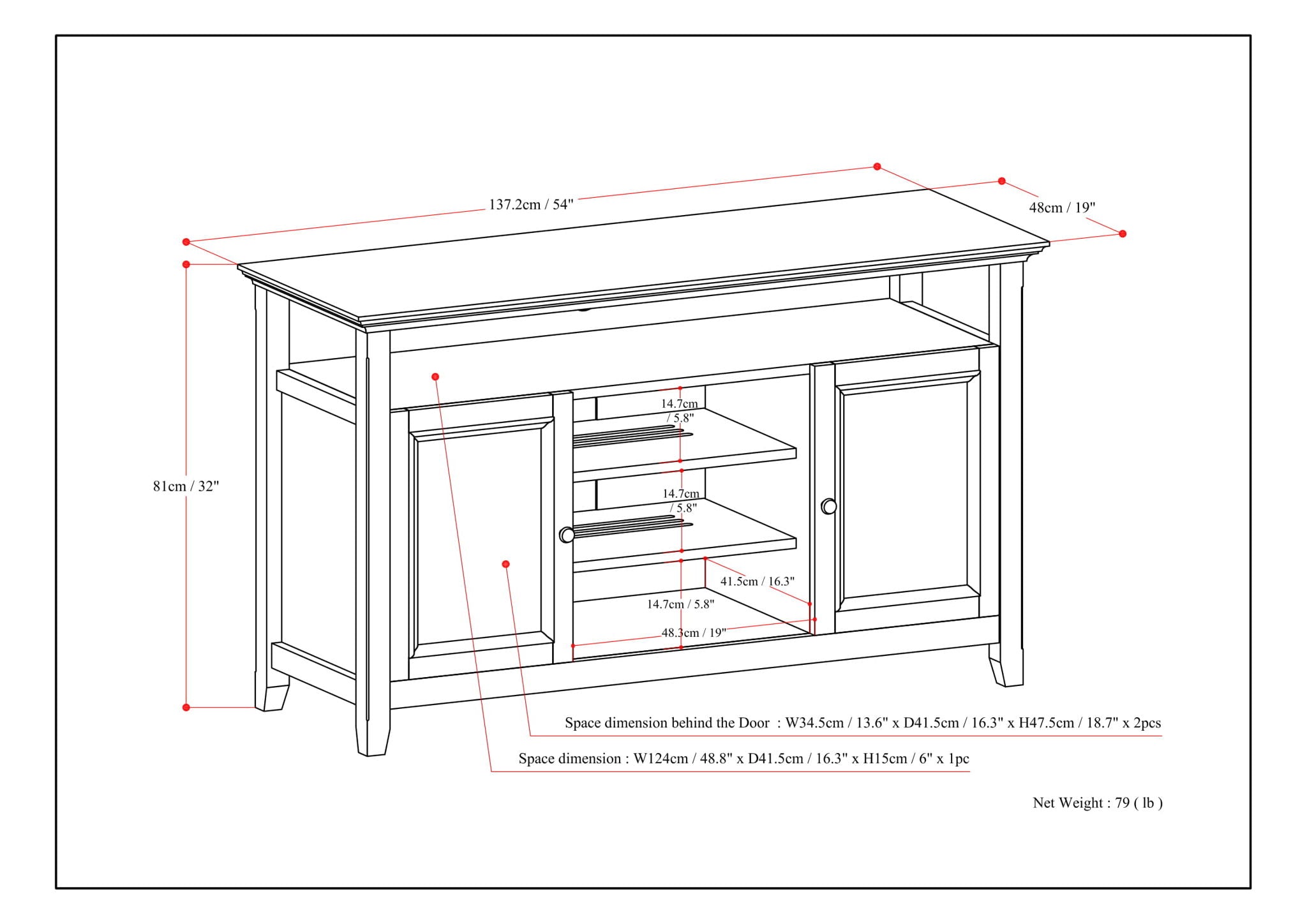 Amherst - TV Media Stand - Rustic Natural Aged Brown