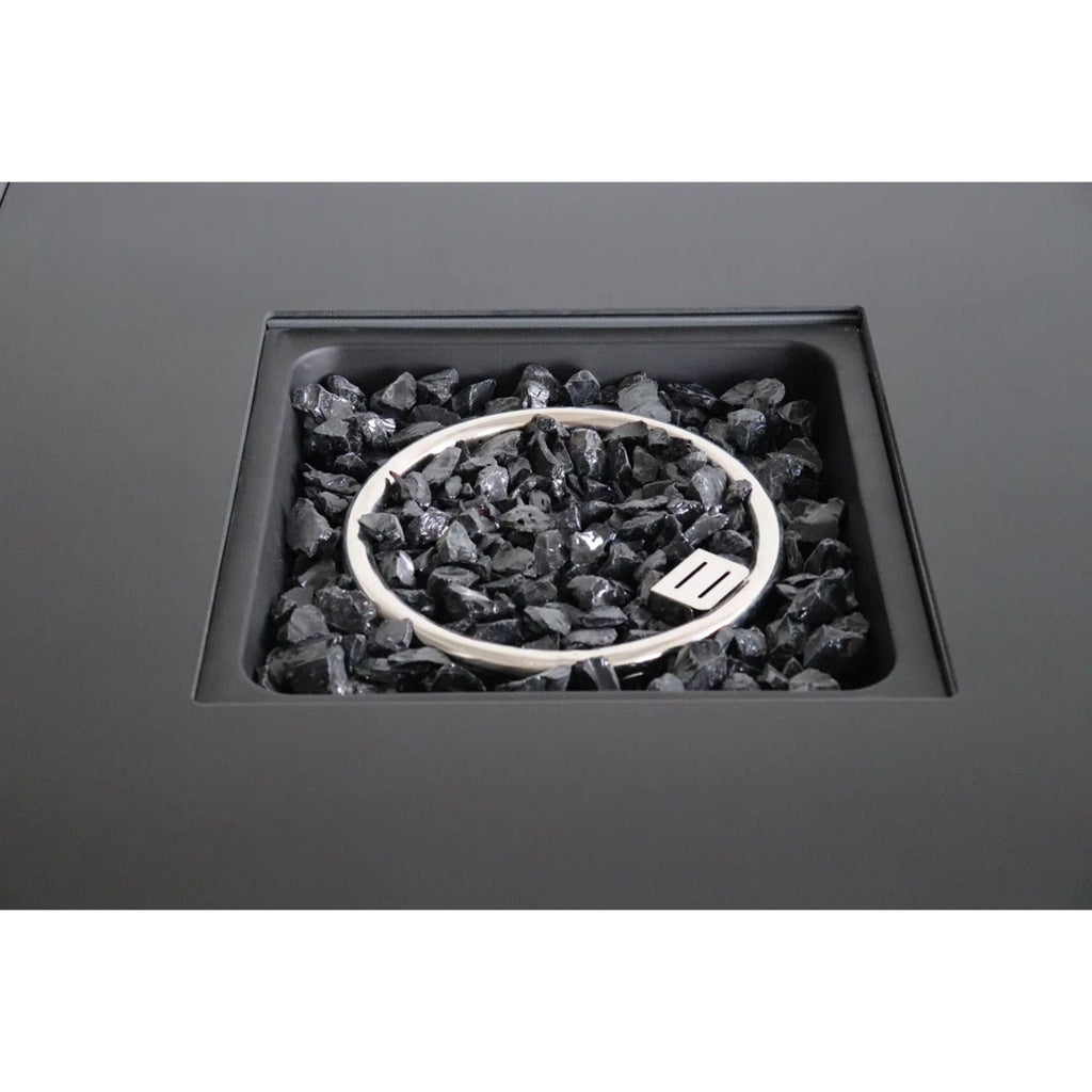 Durable Construction Outdoor Fire Pit Table With Lid - Gray