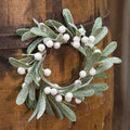 Glittered Mistletoe Candle Ring 9"  (Pack of 4)