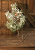 Flocked Pine Spray w/Cones 24" (Pack of 2)