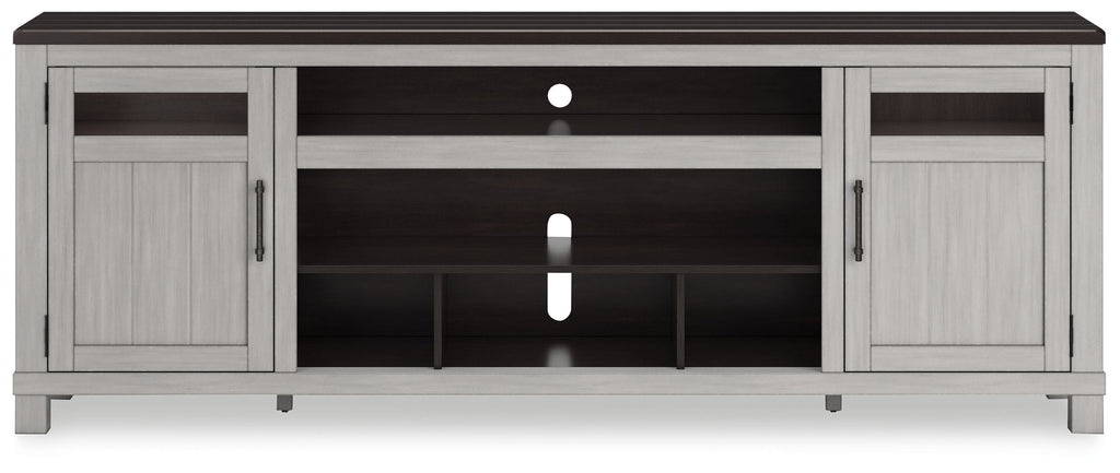 Darborn - XL TV Stand W/Fireplace Option - Gray / Brown