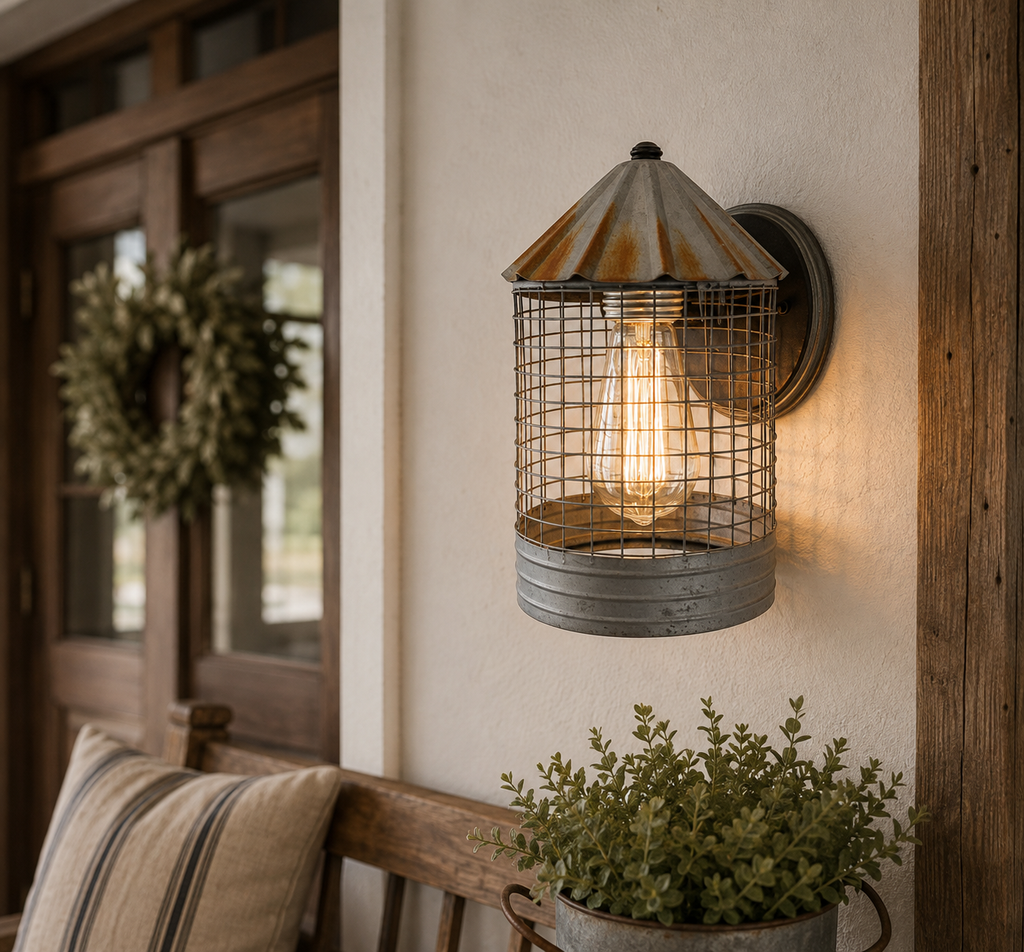 Silo Farmhouse Barn Silver Wall Sconce Light Fixture