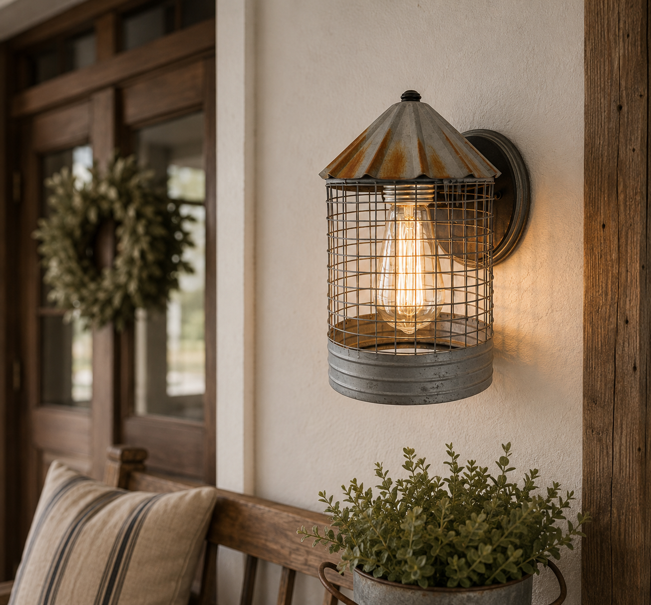 Silo Farmhouse Barn Silver Wall Sconce Light Fixture