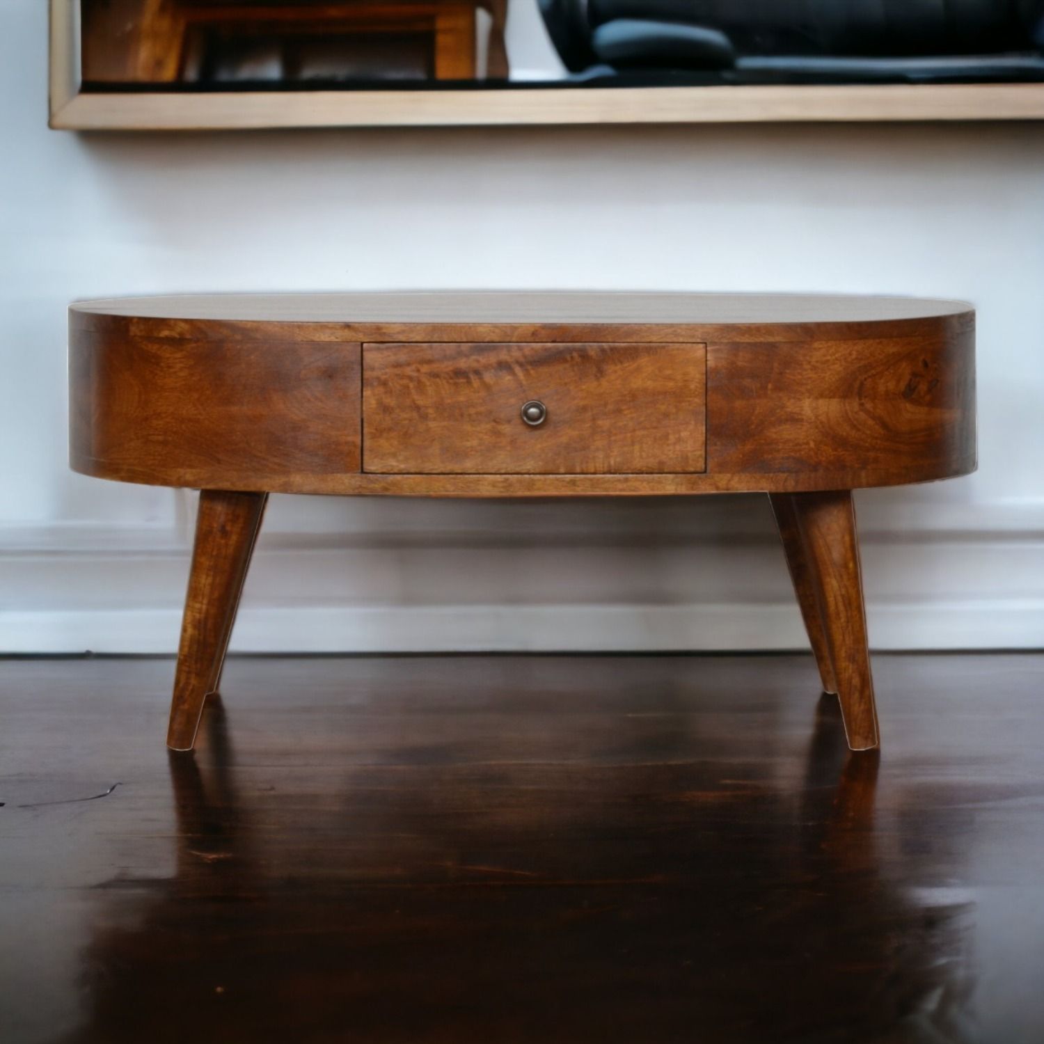 Rounded Wood Table