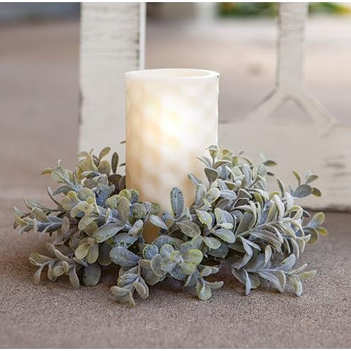 Pebble Eucalyptus Candle Ring 3" (Pack of 4)