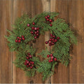 Coral Cedar Wreath w/Berries 16" (Pack of 2)