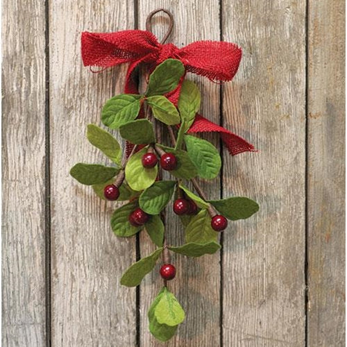 Mistletoe & Berry Teardrop 12" (Pack of 4)