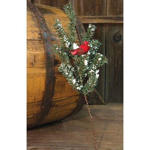 German Twig Spray w/Cardinal 18" (Pack of 4)