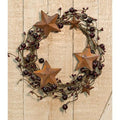 Burgundy Berry Ring w/Stars 6" (Pack of 2)