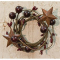 Burgundy Berry Ring w/Stars 1.5" (Pack of 4)