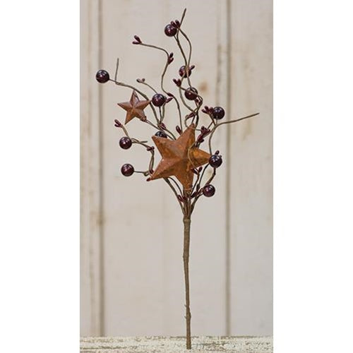Burgundy Berry Pick w/Stars 12" (Pack of 4)