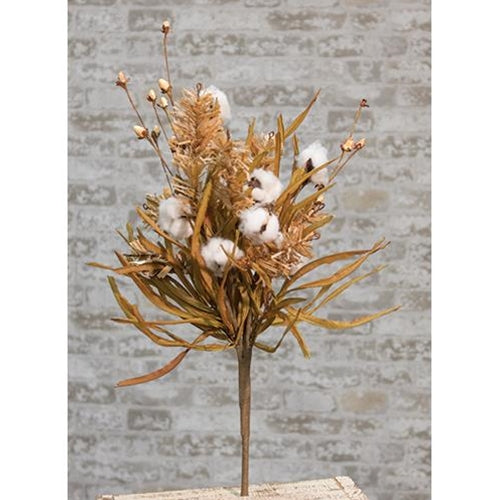 Cotton & Fall Grass Bush 24"  (Pack of 4)
