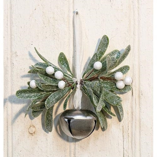 Sparkle Mistletoe Bell Ornament  (Pack of 4)