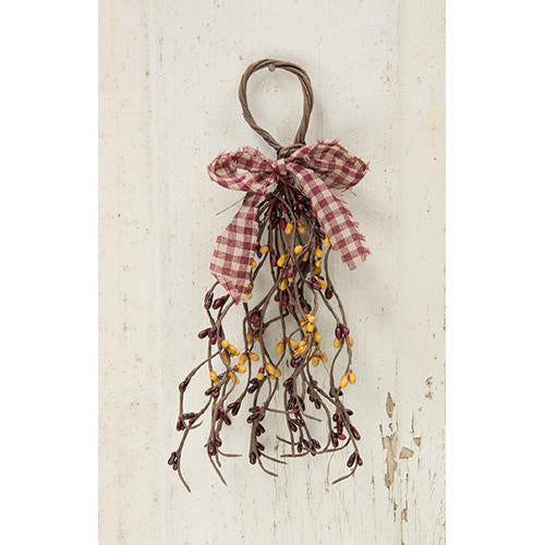 Pip Berry Wispy Teardrop Burgundy and Old Gold  (Pack of 4)