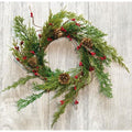 Evergreen Pine w/Red Pips Ring 3.5"  (Pack of 4)