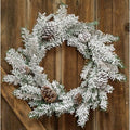 Heavy Snowy Mix Pine Wreath 24"