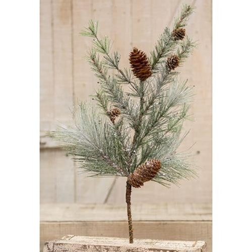 Icy Glittered Needle Pine Spray  (Pack of 4)