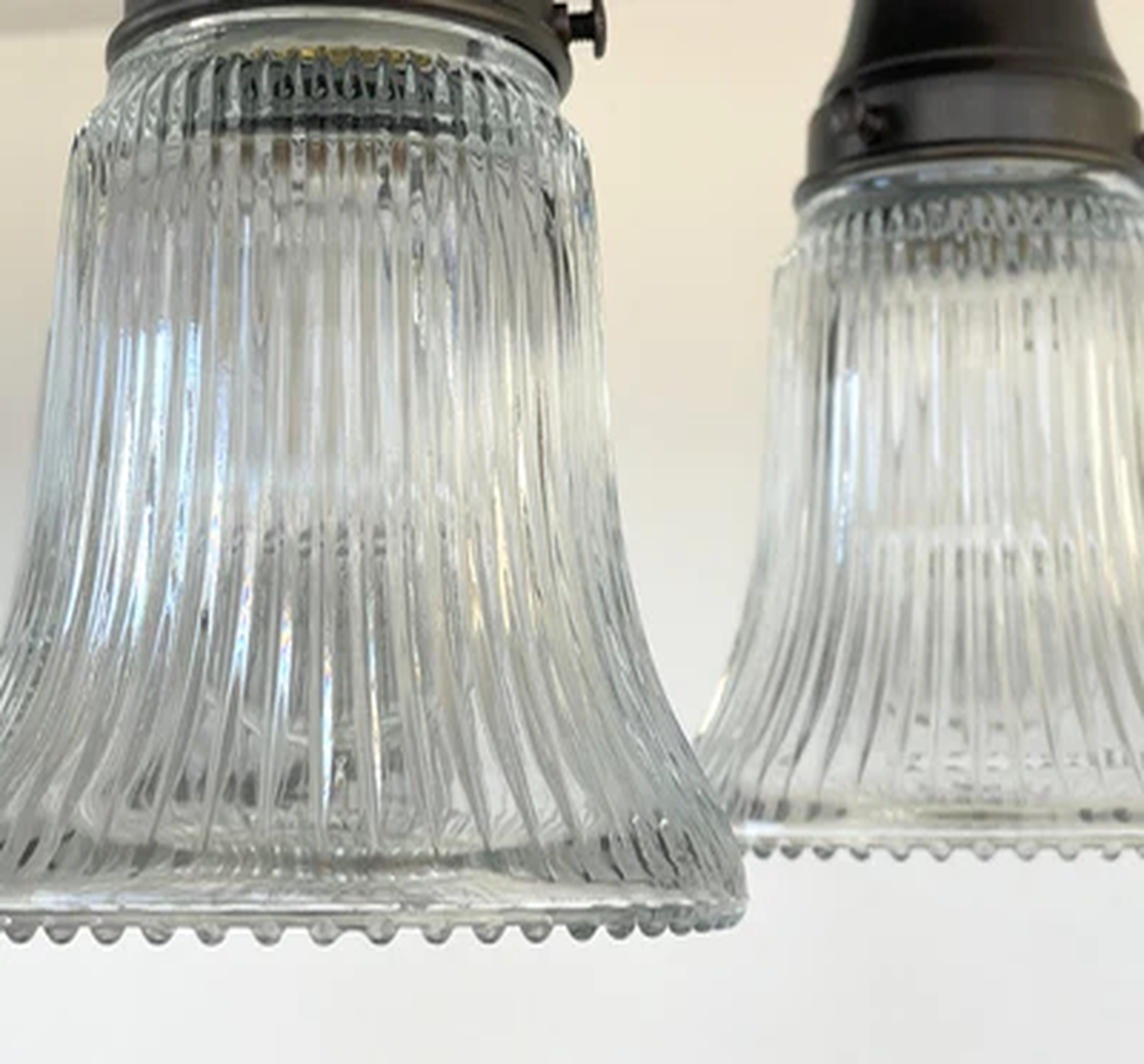 Antique HOLOPHANE 1960's CLEAR Glass Ceiling Light