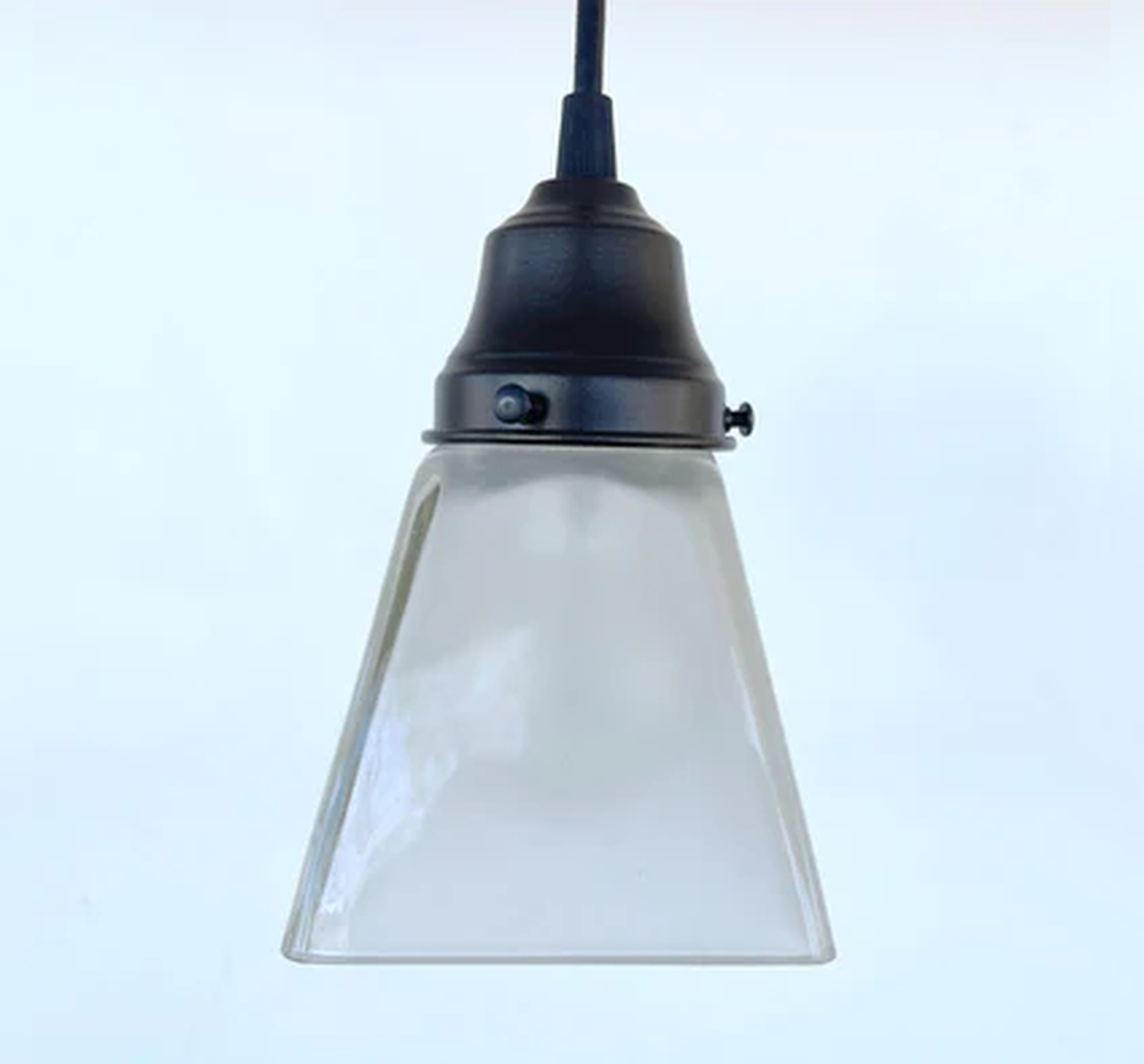 Vintage Frosted SQUARE 1960's PENDANT Light