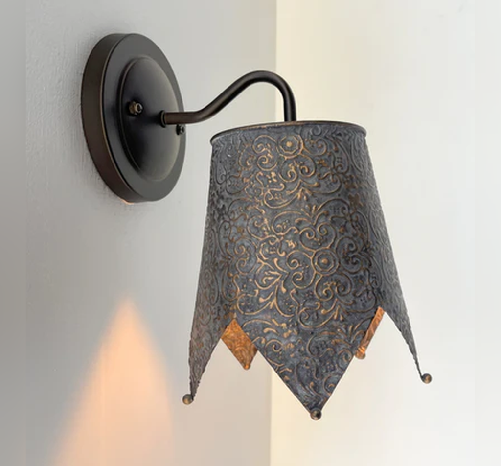 Jubilant Ornate Copper Wall Sconce Light Fixture