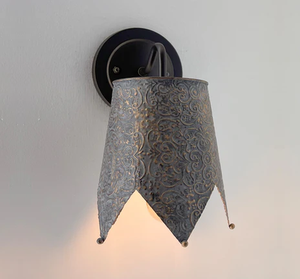 Jubilant Ornate Copper Wall Sconce Light Fixture